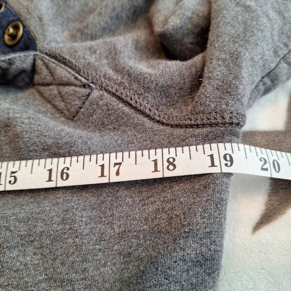 Lauren Ralph Lauren Jeans Co. Hoodie Womens Sz M Gray Asymmetrical Metal‎ Snaps - Picture 5 of 11